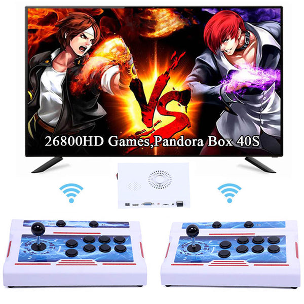 GWALSNTH 26800 in 1 Wireless Pandora Box 40S Bluetooth Arcade Games Console,1280X720 Display,3D Games,Search/Save 1-4 Players